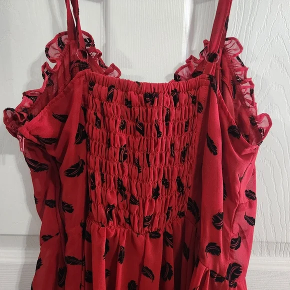 Royal Bones red chiffon high low whimsigoth dress fairy babydoll large - Picture 5 of 14